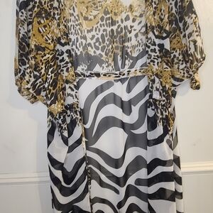 Elegant Animal Print Women's Robe